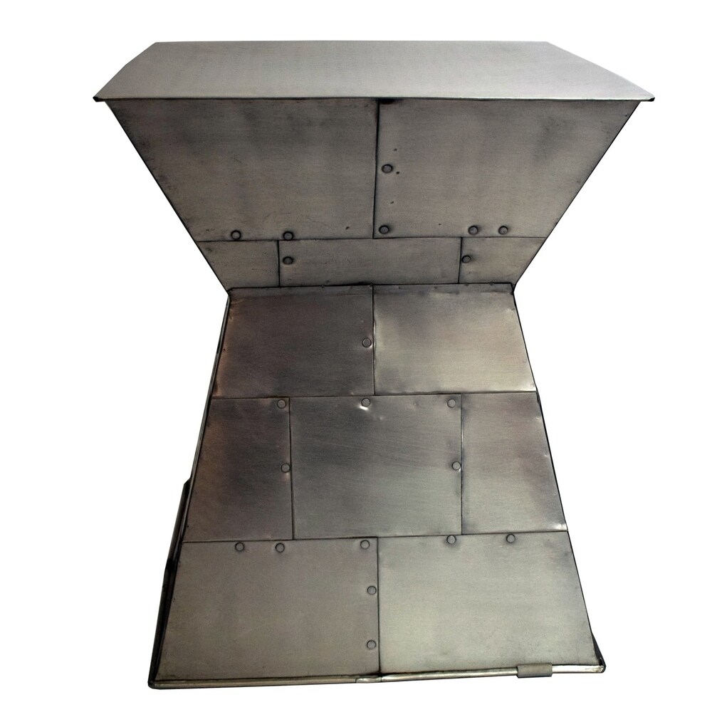 Industrial Chic Silver Metal Accent Table CAPE