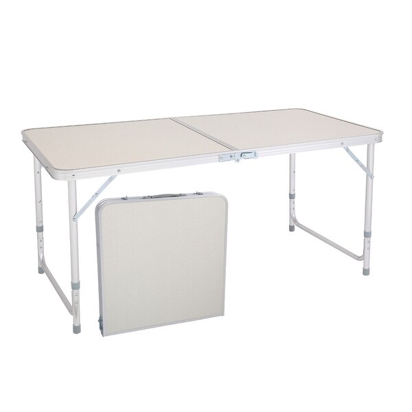 4Ft Portable Camping Table Multipurpose Folding Table White