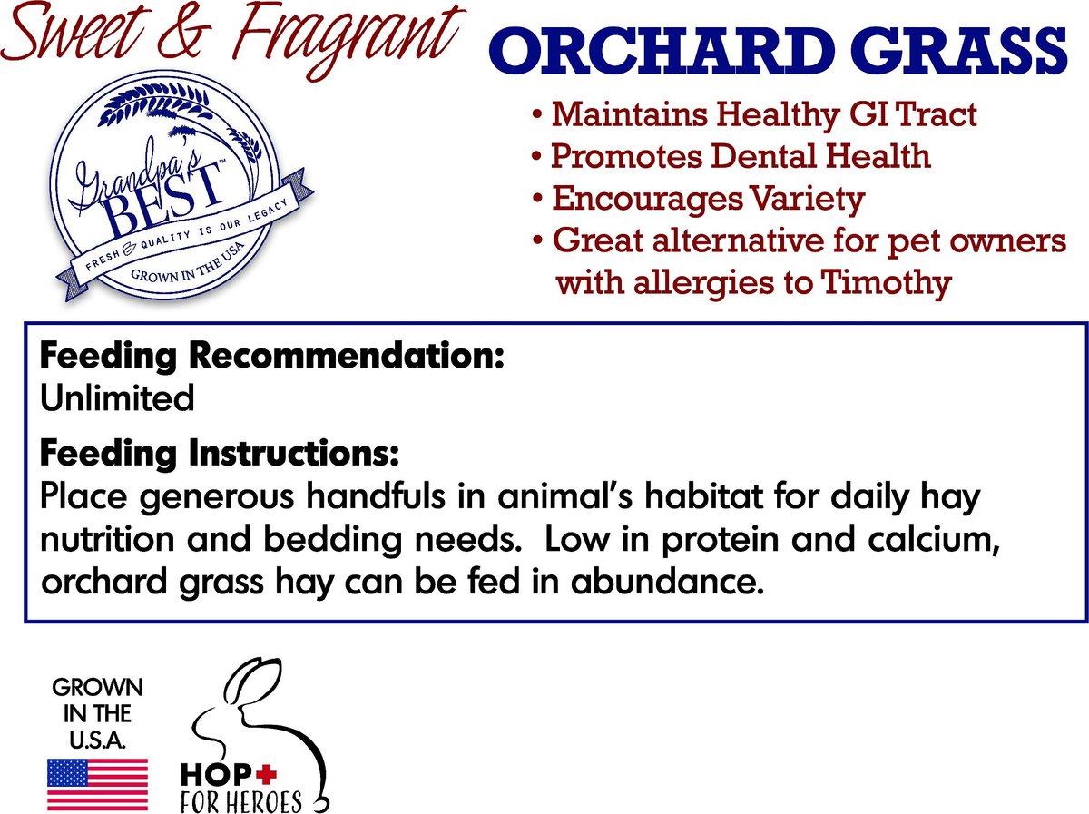 Grandpa's Best Orchard Grass Hay Small Pet Food