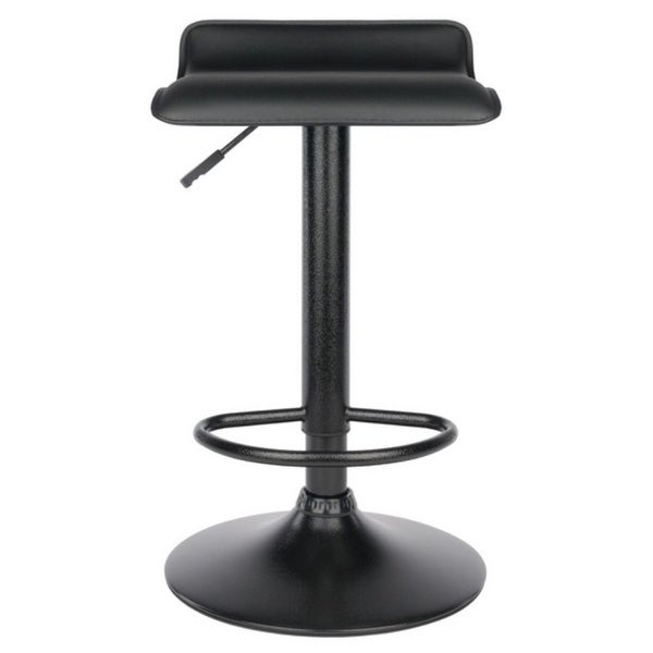 Obsidian 2-Pc Adjustable Swivel Stool Set， Black - 15.1 x 15.1 x 33.35 inches