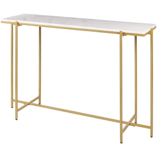 Riaz Genuine Marble and Metal Console Table - 30