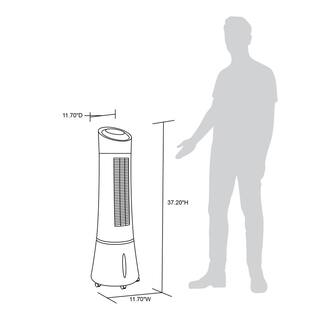 Luma Comfort 250 CFM 3-Speed 2-In-1 Compact Design Evaporative Cooler (Swamp Cooler) and Tower Fan for 100 sq. ft. - Black EC45S