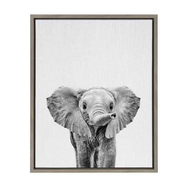 X 24 quot Sylvie Baby Elephant Framed Canvas By Simon Te Gray Kate amp Laurel All Things Decor