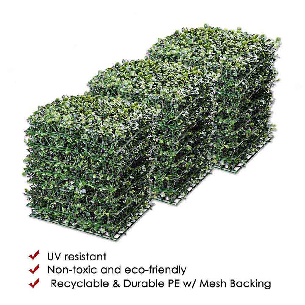 Yescom Artificial Boxwood Hedge Privacy Fencing 24-Pack 10in x 10in