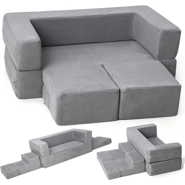 Modular Kids Couch for Toddler Playroom，Bedroom Imaginative Furniture，Kids Sofa