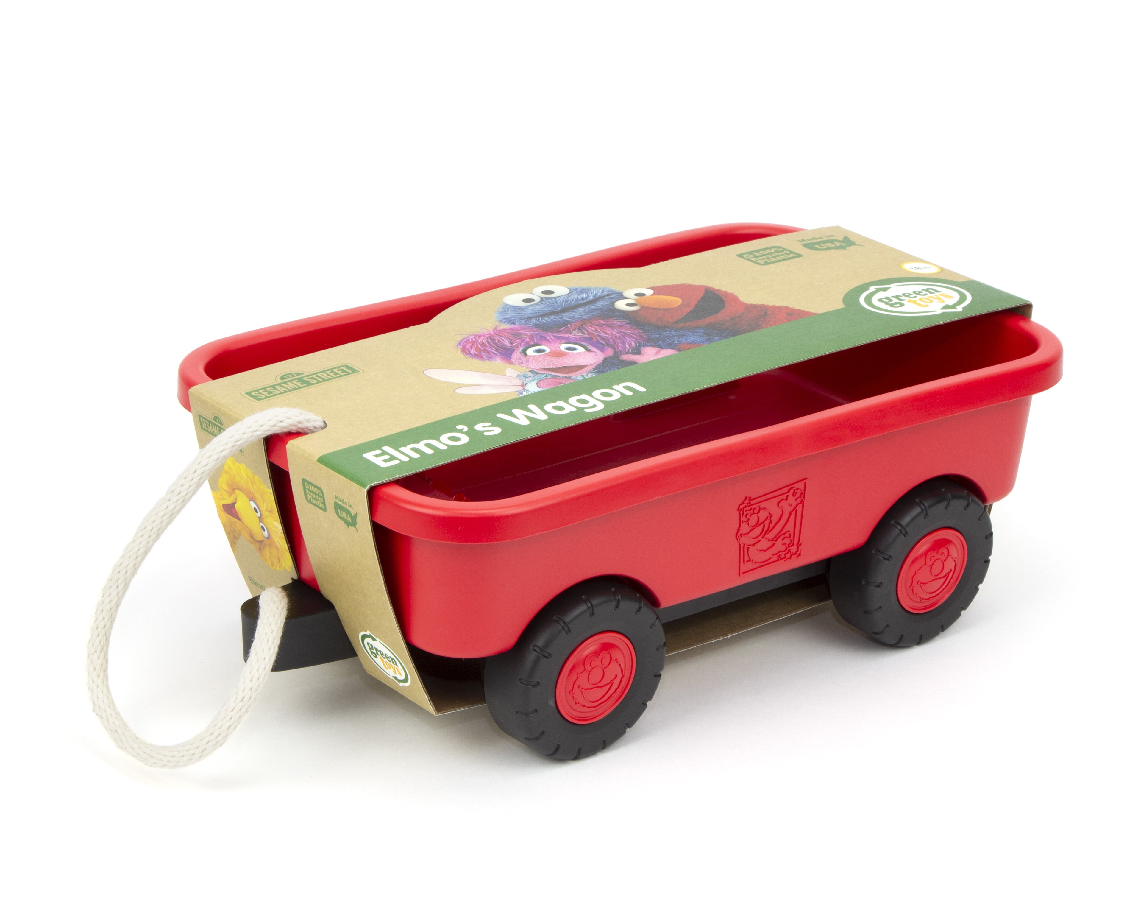 Green Toys Elmo's Wagon， for Unisex Toddlers Ages 18 Months and Up