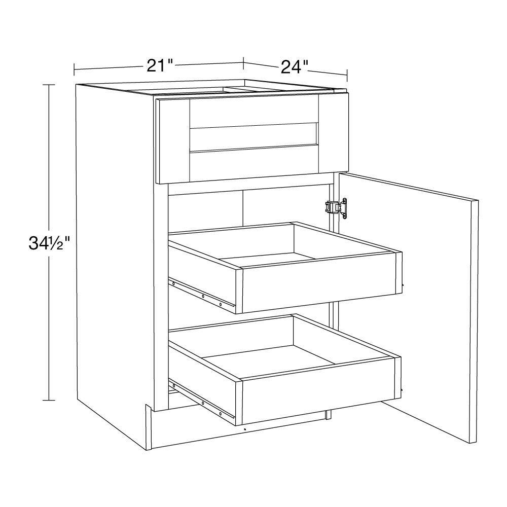 Home Decorators Collection Veiled Gray Plywood Shaker Stock Assembled Base Kitchen Cabinet Soft Close 2-Rot Right (21 in. x 34.5 in. x 24 in.) B21R-2T-WVG