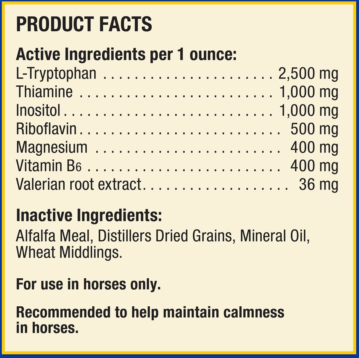 Farnam Quietex Focusing and Calming Hay Flavor Pellets Horse Supplement， 1.62-lb tub