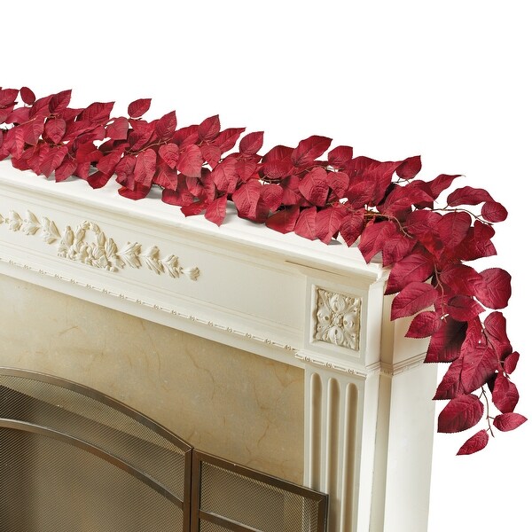 6Foot Long Burgundy Leaves Fall Garland