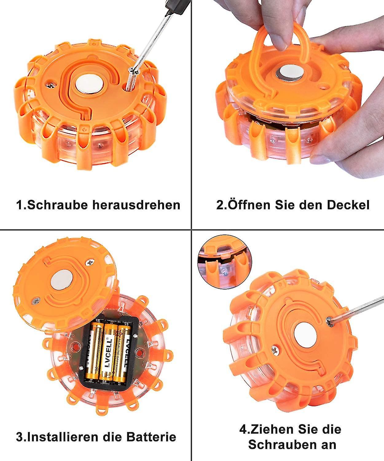 Warning Light， Led Warning Light With Magnet， 9 Light Modes， Waterproof， Flashing Warning Light