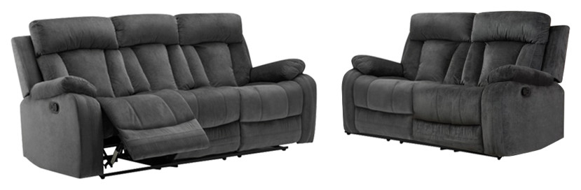 Axel Contemporary Microfiber Recliner 2 Piece Set   Transitional   Living Room Furniture Sets   by Luxuriant Furniture  Houzz