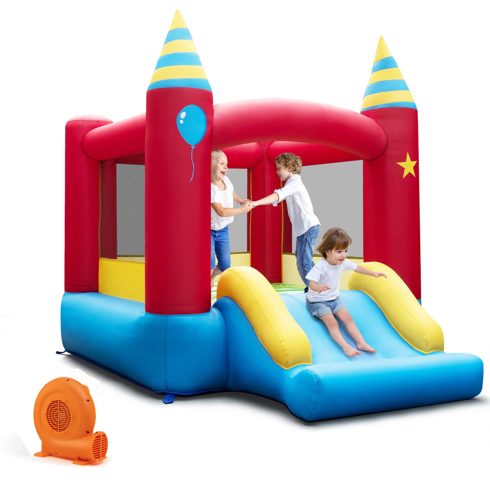 Costzon Inflatable Bounce House, Bouncy House for Toddler Kids Indoor Outdoor