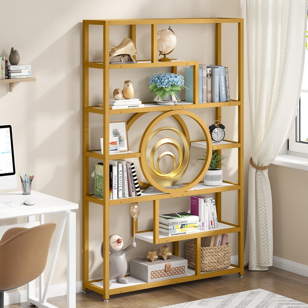 7 Tier Tall Etagere Bookcase  72\