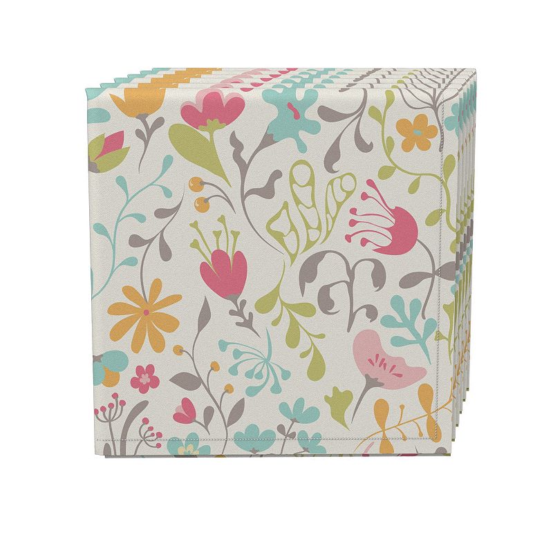 Napkin Set， 100% Polyester， Set of 4， 18x18， Blooming Springs