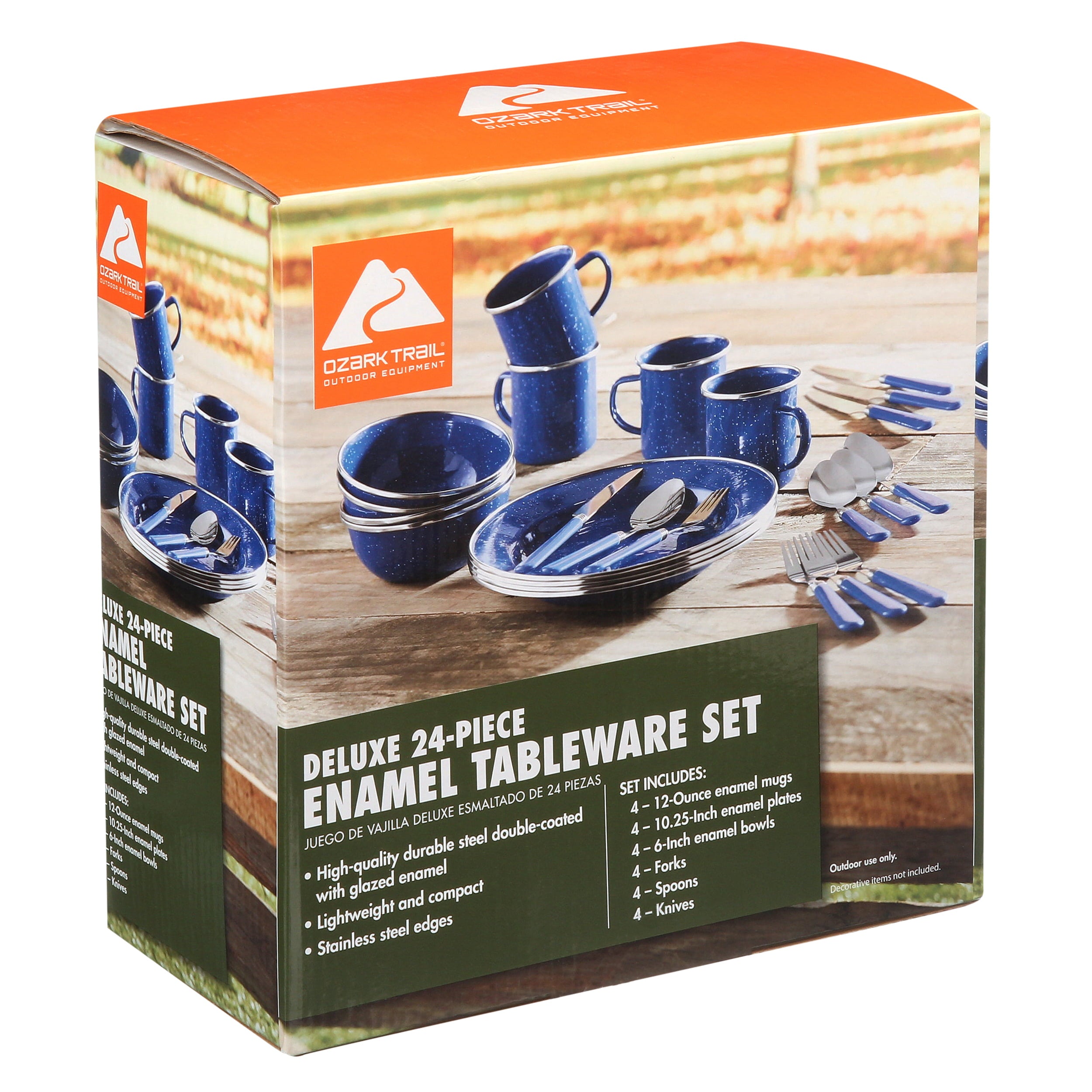 Ozark Trail 24 Piece Dinnerware Enamel Set