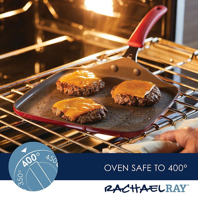 Rachael Ray Cook + Create 11-in. Nonstick Aluminum Square Stovetop Griddle Pan