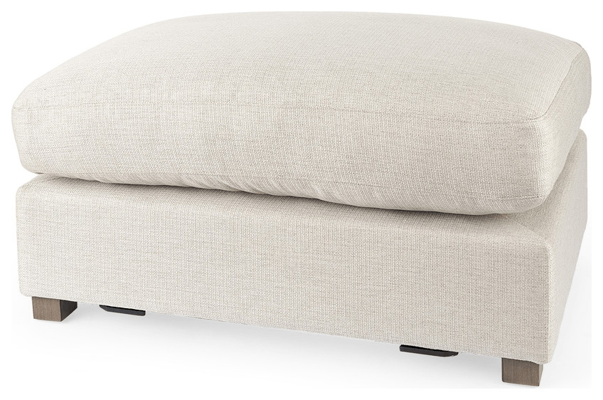 26 quotBeige Polyester And Brown Cocktail Ottoman   Footstools And Ottomans   by HomeRoots  Houzz