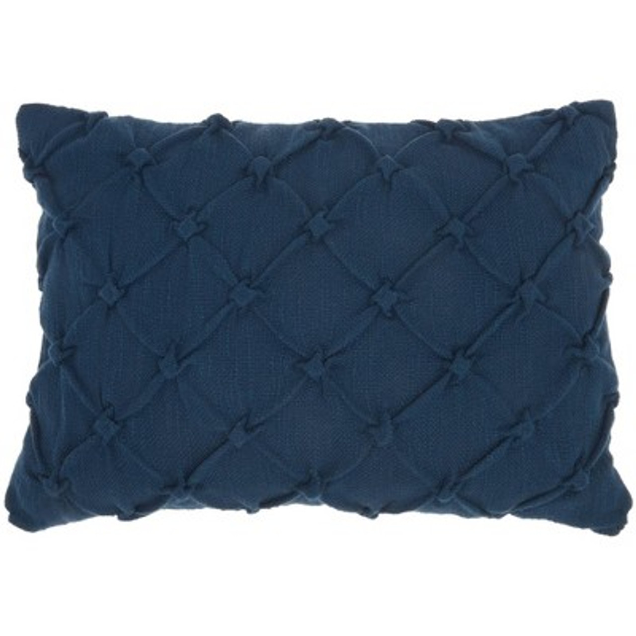 14x20 Oversize Pin Tuck Lumbar Throw Pillow Navy - Kathy Ireland Home