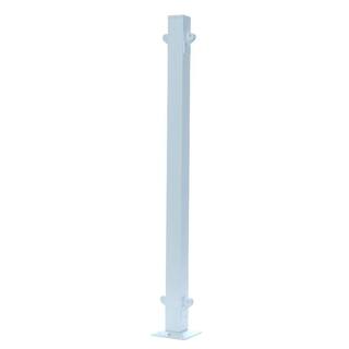 UDECX 3-16 ft. x 2 in. x 2 in. Aluminum White Inline Railing Post RRI941