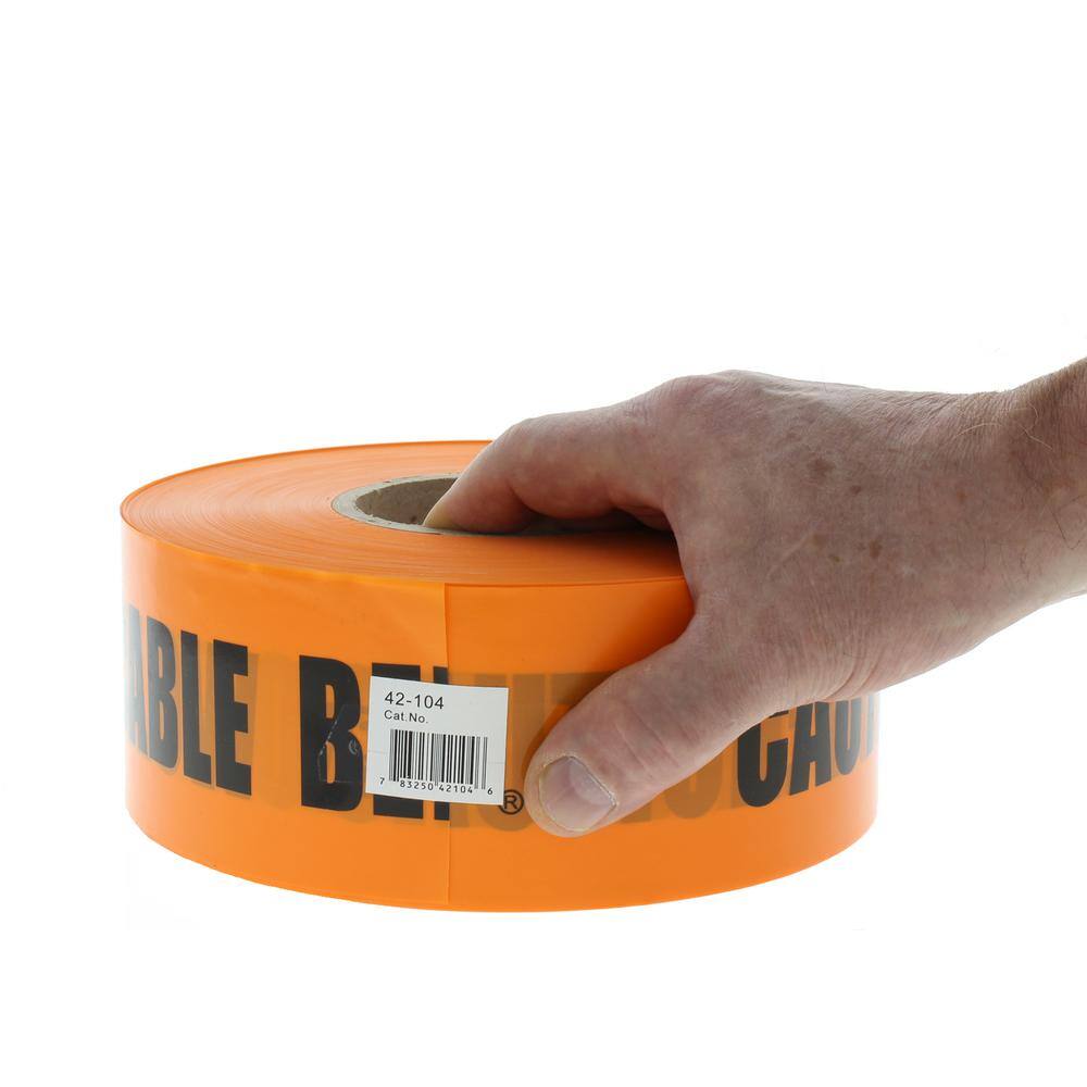 IDEAL 3 in. x 1000 ft. Non-Detect Underground Caution Buried Fiber Optic Line Orange 42-104