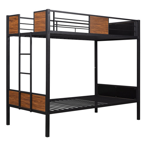 Twin Over Twin Bunk Bed Style Steel Frame Bunk Bed...