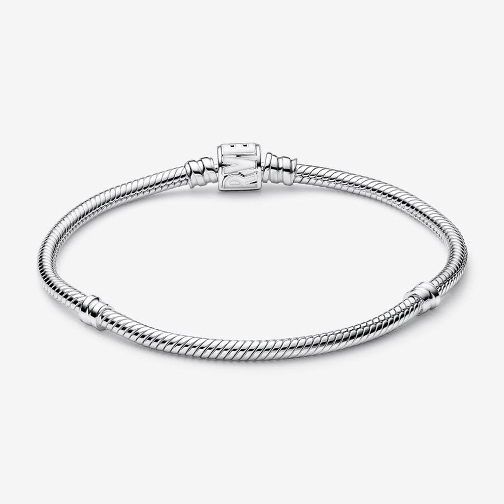 PANDORA  Pandora Moments Marvel Logo Clasp Snake Chain Bracelet