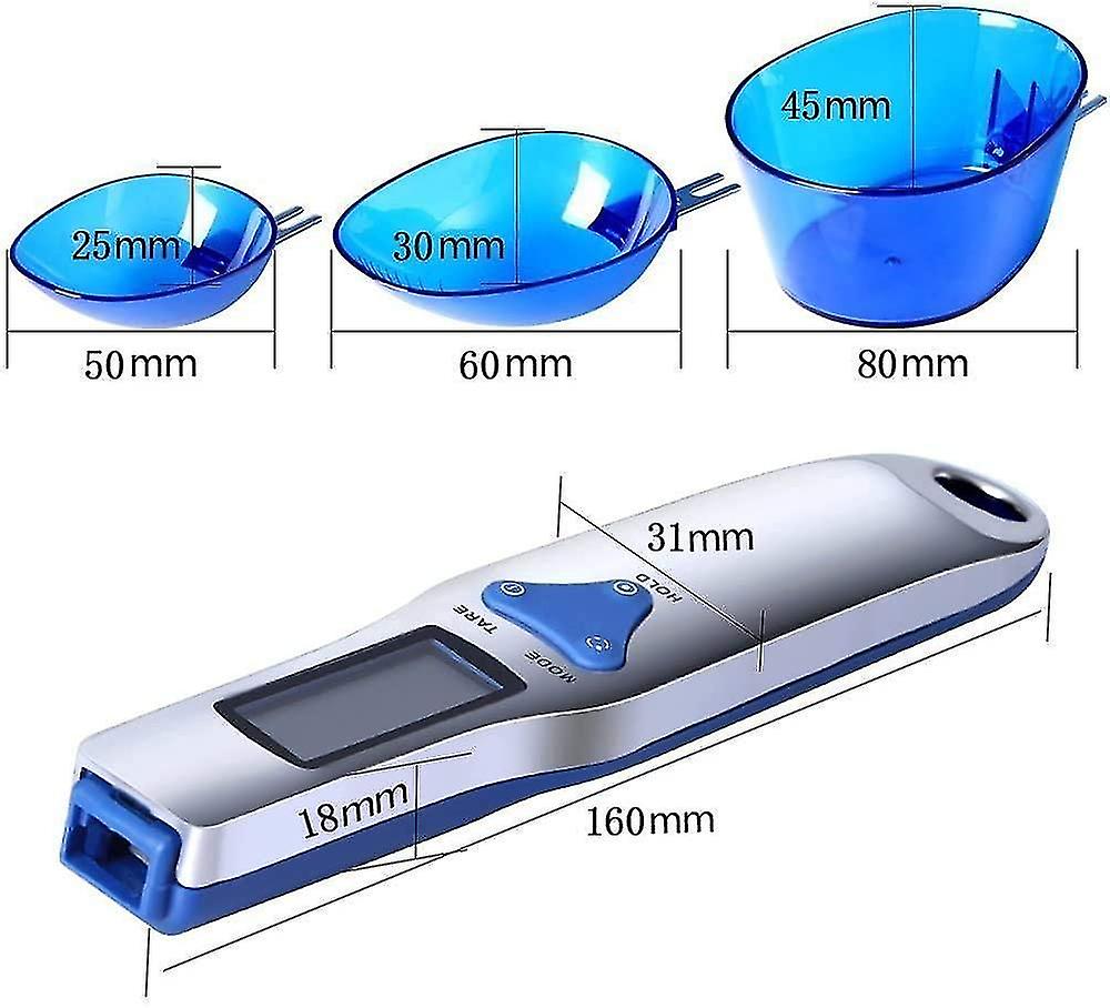 Electronic Measuring Spoons With 3 Spoons， 500g/0.1g Digital Scale With Lcd Display For Weighing Kitchen Supplies And Other Items