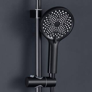 Tomfaucet 3-Spray Multi-Function Wall Bar Shower Kit with 3 Setting Hand Shower and Spray Gun in Matte Black TFB1187MB