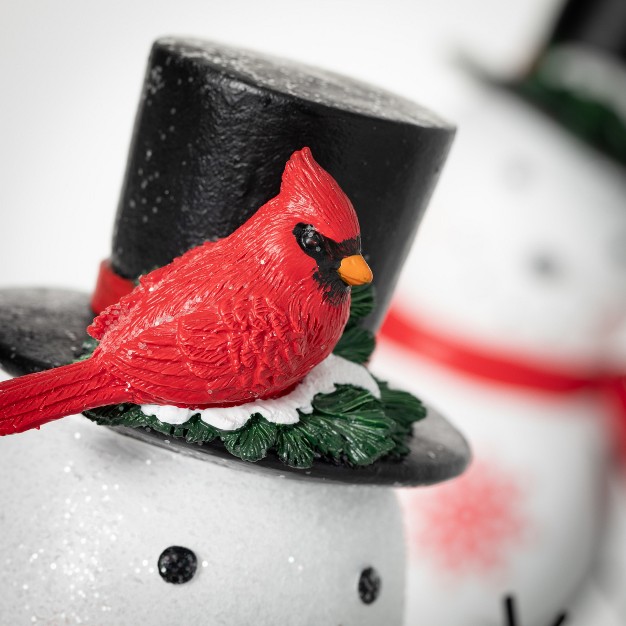 12 quot h Sullivans Red Cardinal Snowman Figurines Set Of 2 Christmas Decor Multicolored