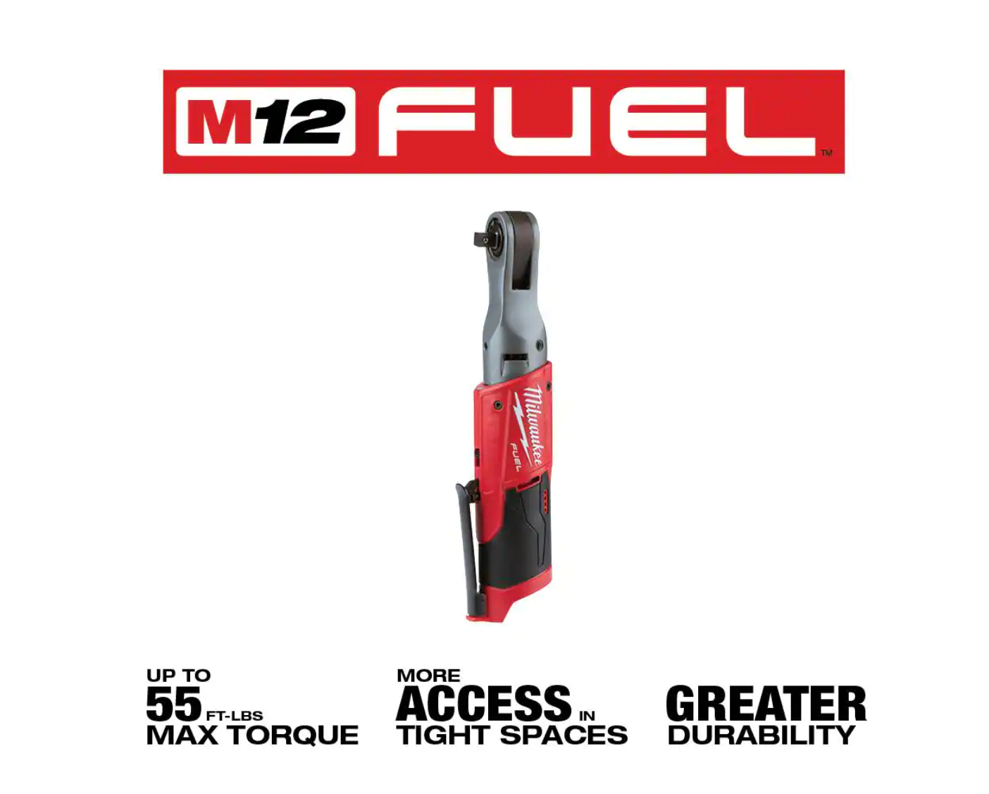 Milwaukee 2557-20 M12 FUEL 12-Volt Lithium-Ion Brushless Cordless 3/8 in. Ratchet (Tool-Only)