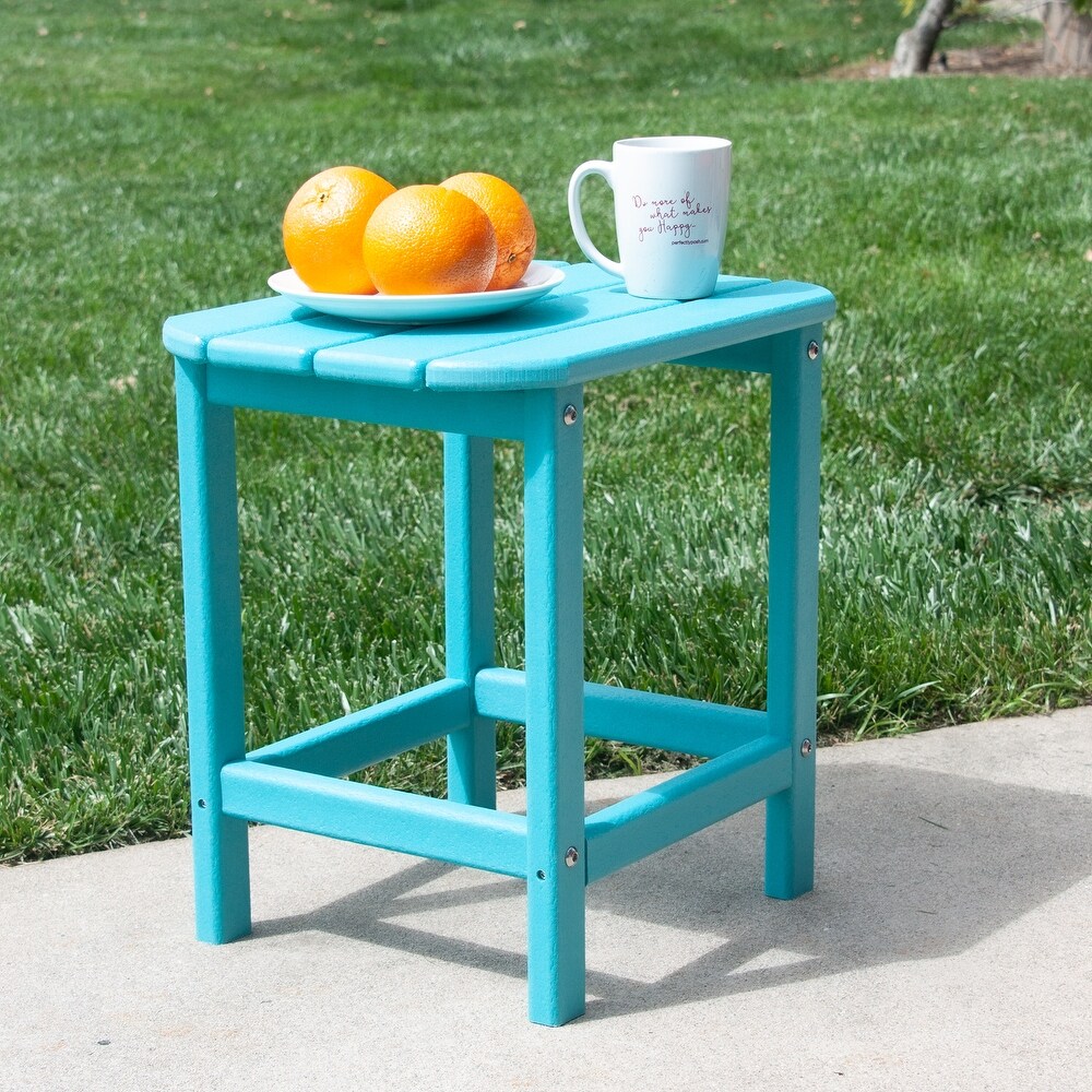 ResinTeak  Weather HDPE Recyclable Plastic Outdoor Side Table  Red