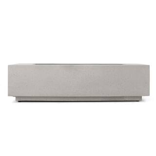 Noble House Mayfair Light Gray Rectangular Stone Fire Pit (No Tank Holder) 10063