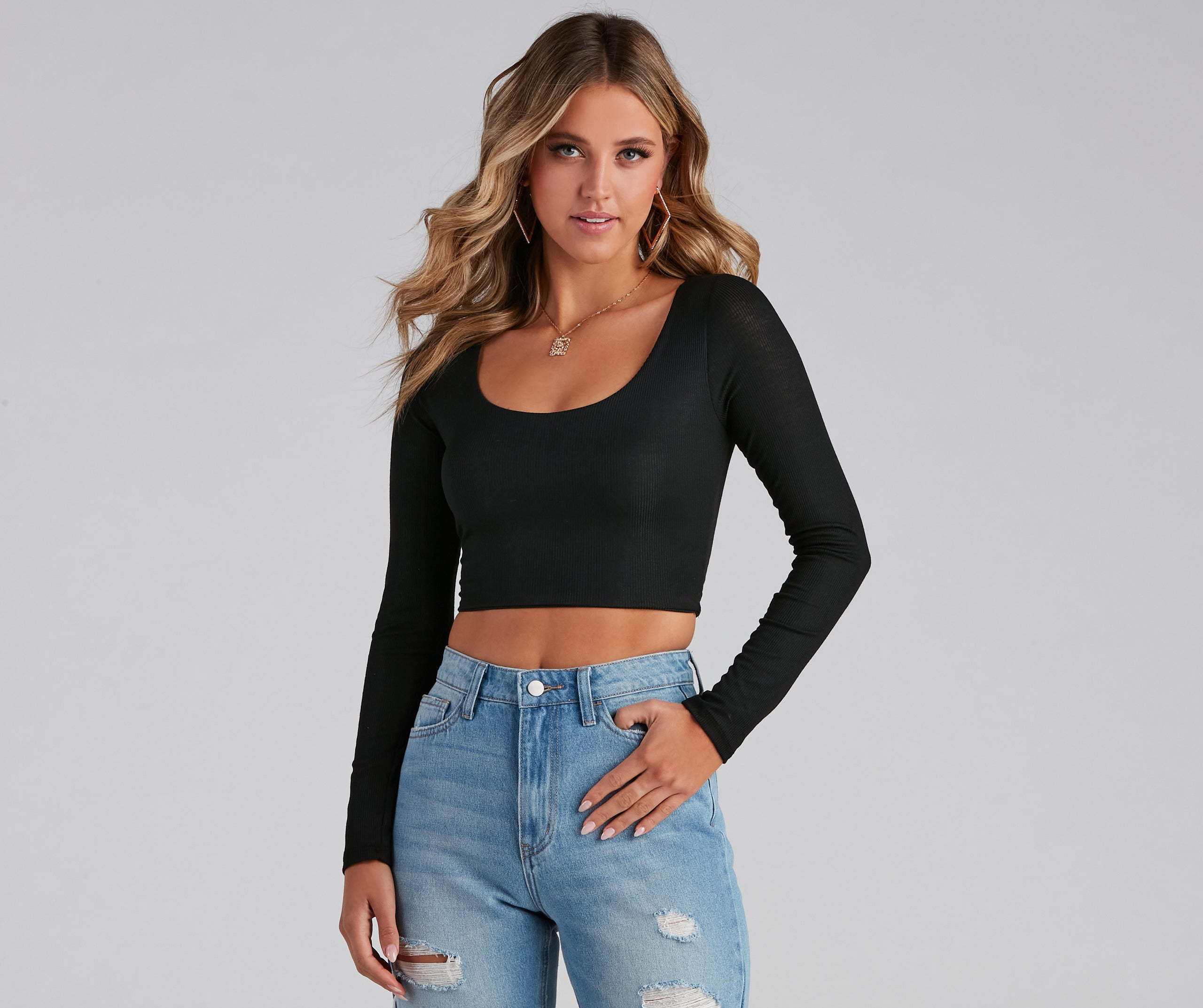 Ready Or Not Scoop Neck Crop Top