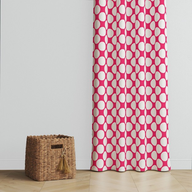 Bacati Large Dots Fuschia Cotton Printed Single Window Curtain Panel