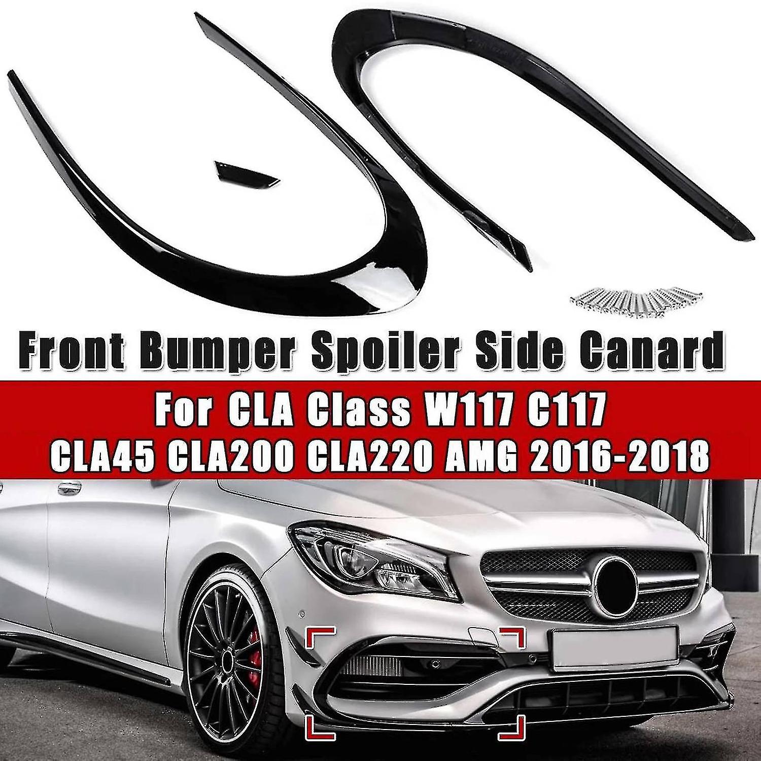 Car Front Bumper Side Fog Light Splitter Spoiler For Cla Class W117 C117 Cla45 Cla200 Cla220 2016-2