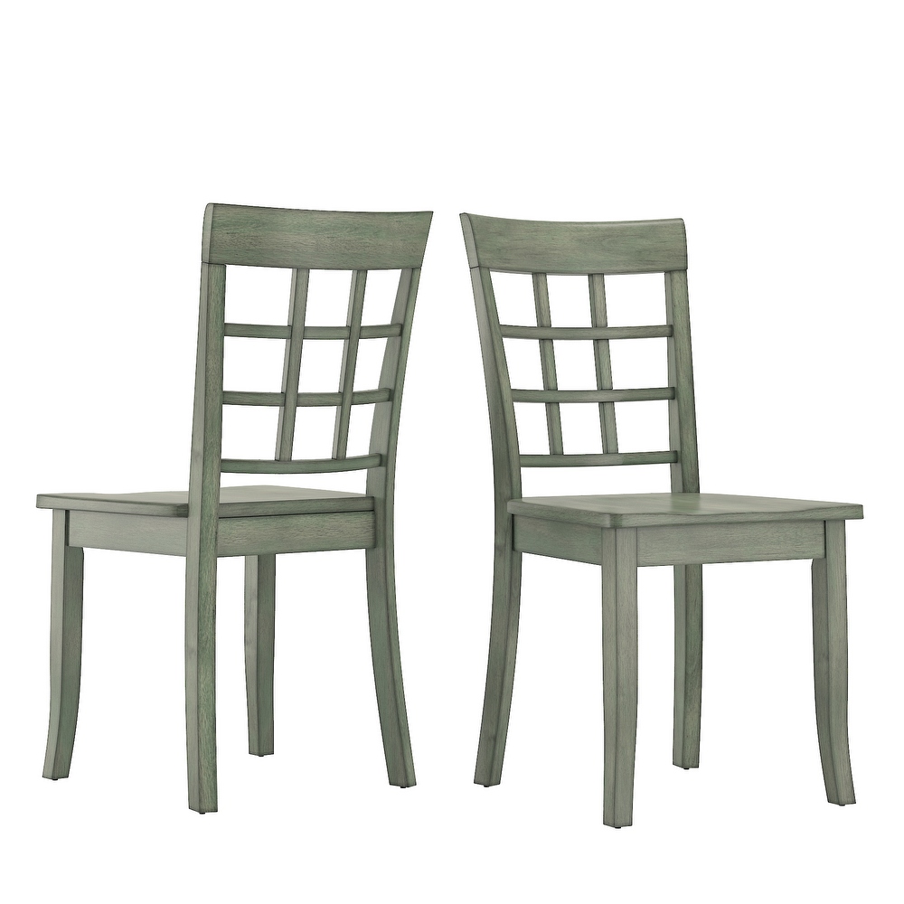 Wilmington II 48 Inch Rectangular Antique Sage Green 5 Piece Dining Set by iNSPIRE Q Classic