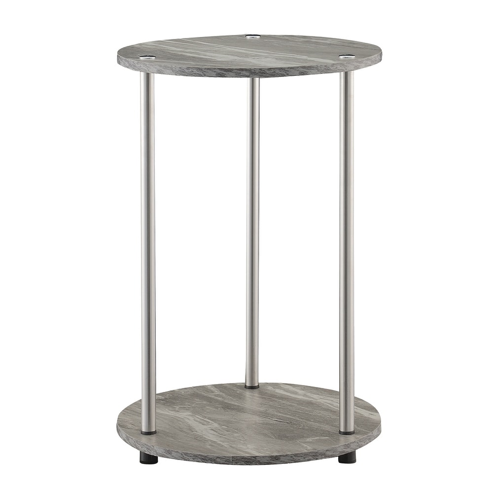 Convenience Concepts Designs2Go No Tools 2 Tier Round End Table