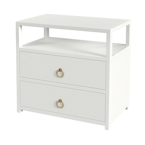 Lark 2-Drawer Wide Nightstand - - 36499783