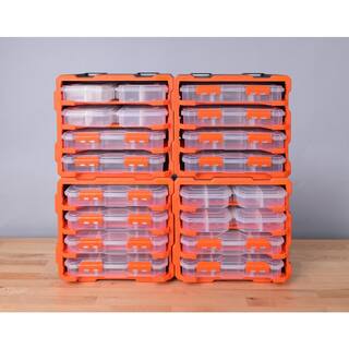 TACTIX 52-Compartment Plastic Rack with 4 Small Parts Organizer 320670