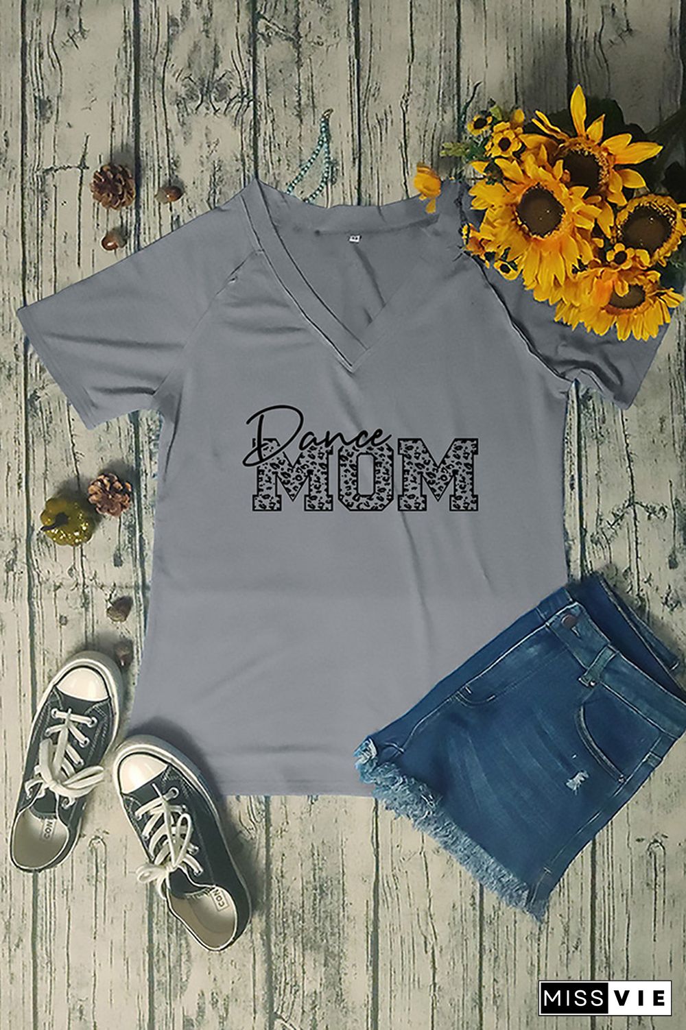 Dance Mom V Neck Graphic Tee