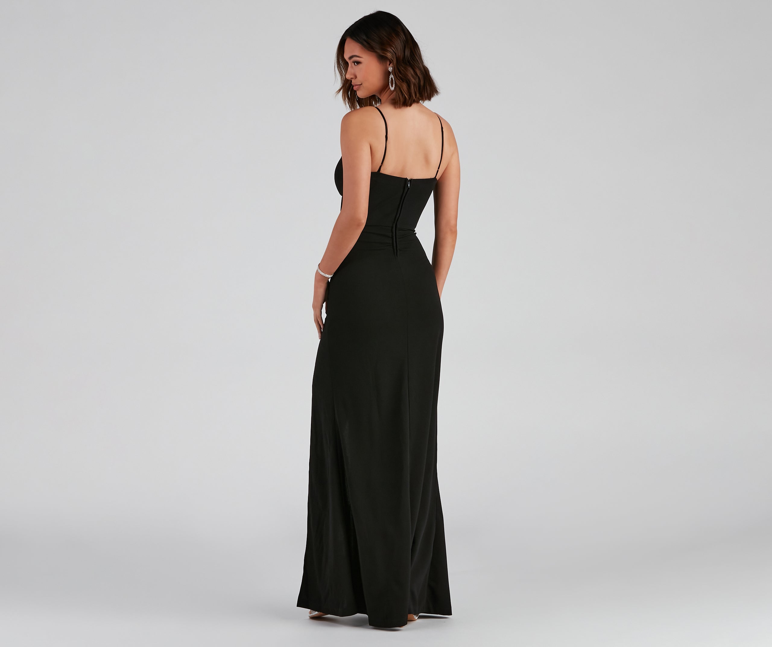 Alexia Formal High Slit Illusion Dress