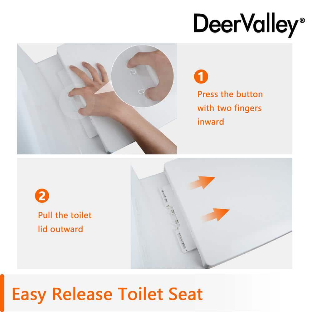 DEERVALLEY Liberty 1Piece 08128 GPF Dual Flush Elongated High Efficiency Toilet in White Seat Included