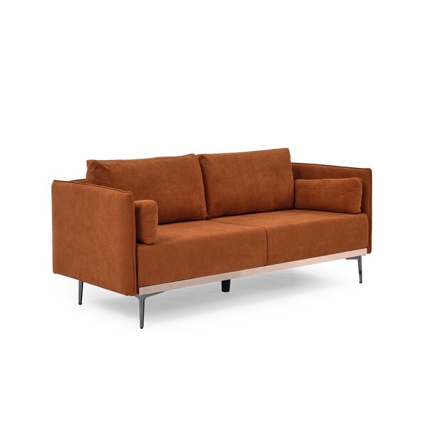 Modern Sofa 3Seat Couch with Stainless Steel Trim