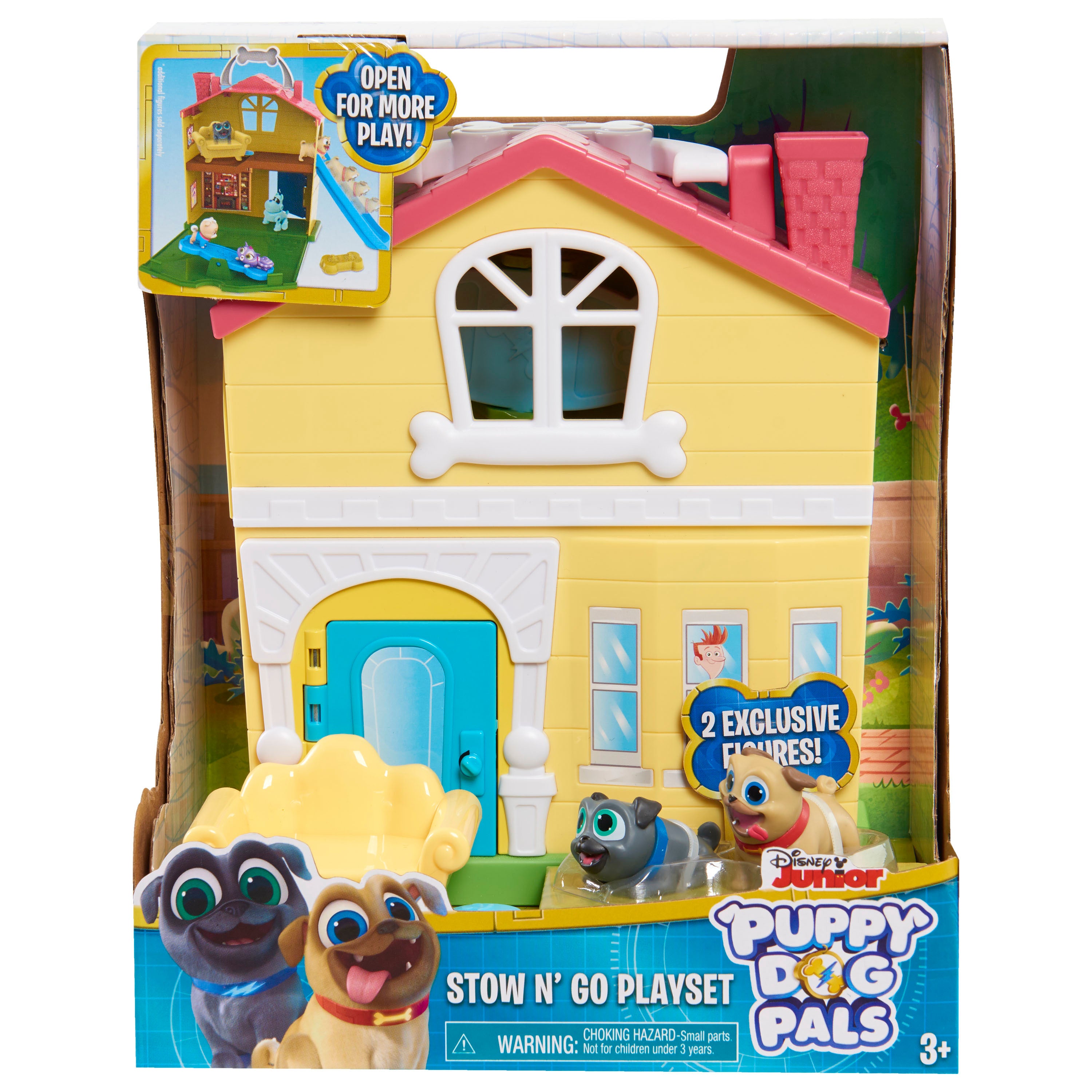 Puppy Dog Pals Stow N' Go Playset with Handle, Travel Toys for Kids, Officially Licensed Kids Toys for Ages 3 Up, Gifts and Presents