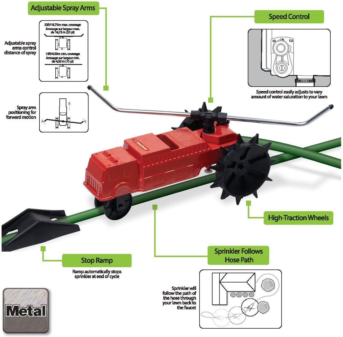 Melnor 4000-sq ft Rotating Traveler Lawn Sprinkler