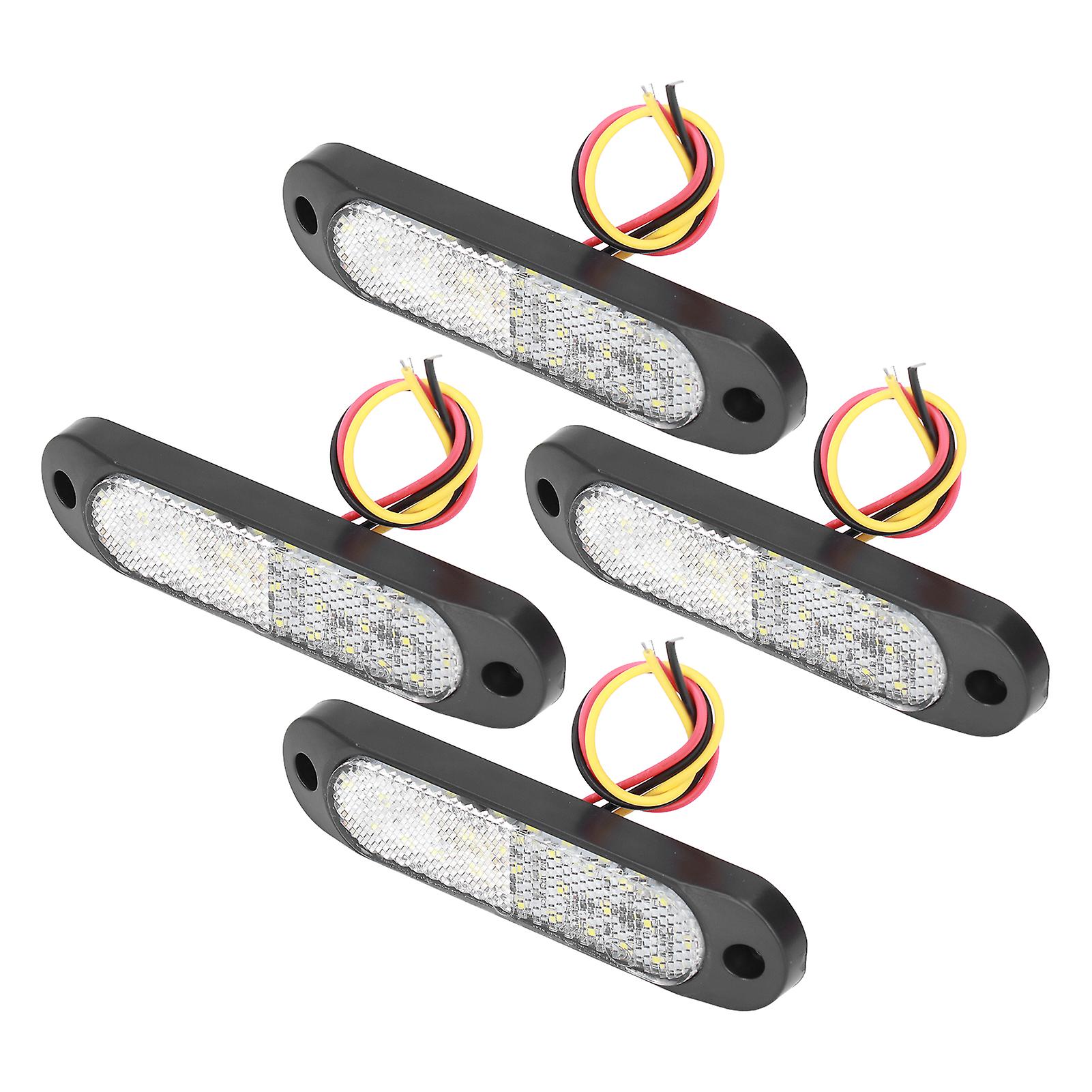 4pcs Car Reflector Light 27led 1200lm Ip67 Waterproof Universal For Rv Yacht Van Truckwhite