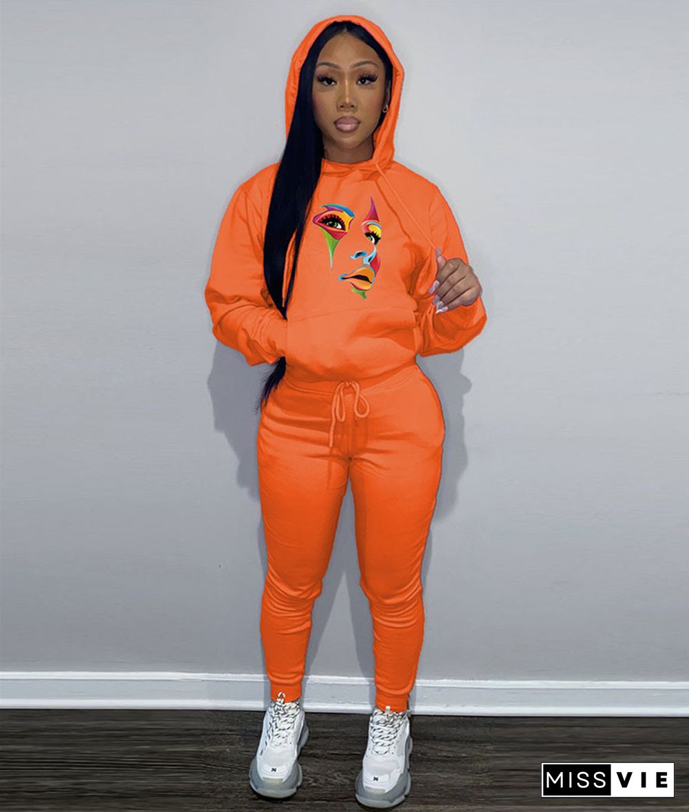 Sportswear Long Sleeve Hoodies Top 2 Piece Pants Sets