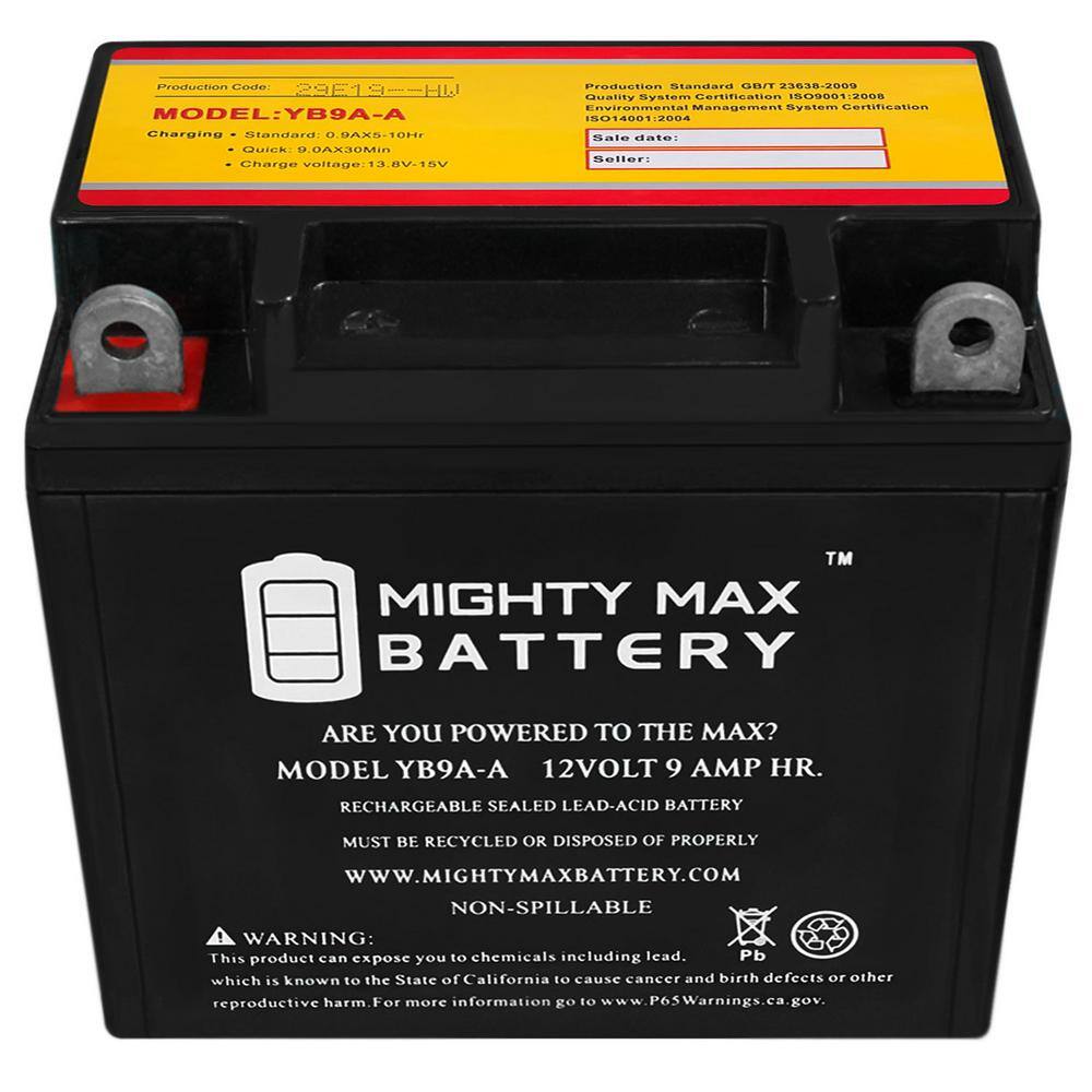 MIGHTY MAX BATTERY YB9A-A 12V 9AH Battery Replacement for Xtreme High Performance XT9A-A MAX3852551