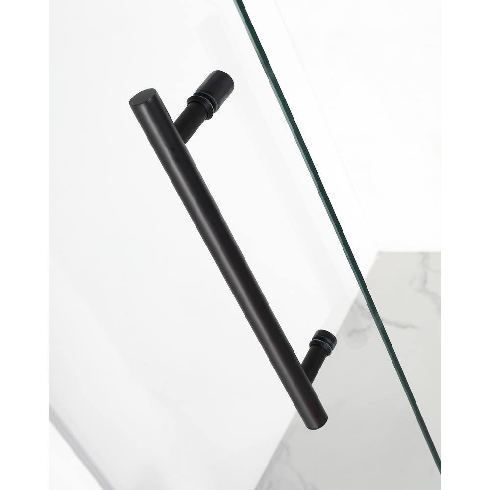 Aston Kamaya 56 - 60 in. x 76 in. Completely Frameless Sliding Shower Door in Matte Black Left Opening SDR984WFEZ-MB-60-10-L