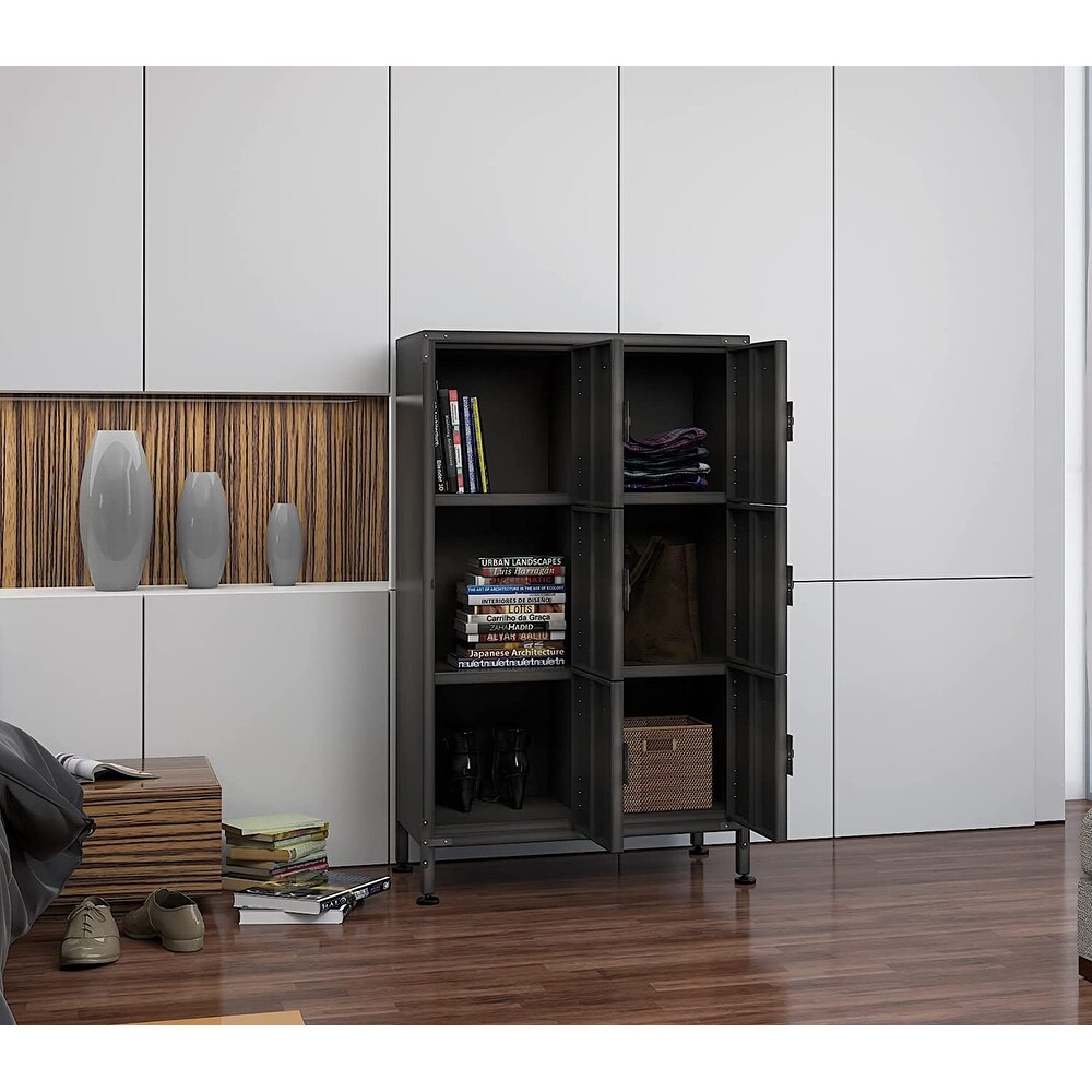 6 Doors Metal Locker Storage Cabinet